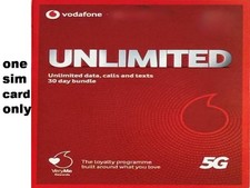 100GB New VODAFONE PAY AS YOU GO SIM CARD Data Calls & Text 4G 20 penny