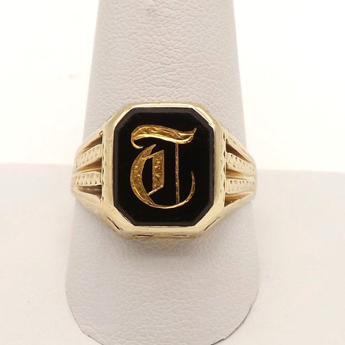 Art deco solid 14k gold - art,