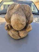 Vintage Hand Carved Wooden Weeping Praying Crying Yoga Buddha app 270mm / 10.5"