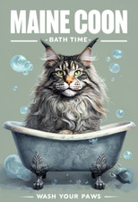 Maine Coon  in Bath metal sign, Maine Coon  sign, Maine Coon  Plaque