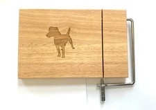 Patterdale Terrier Dog Wooden Cheese Board With Wire Cutter  Slicer Cutting Gift