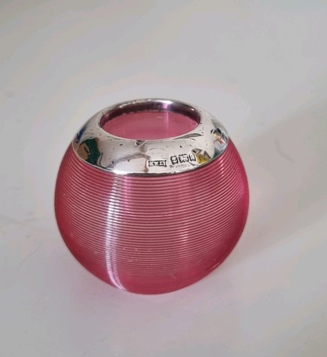 Cranberry glass silver - glass, mounted