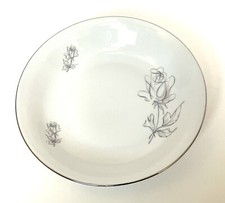 Winterling Bavaria Germany Salad Bowl 7-3/4" Gray Rose Platinum Trim