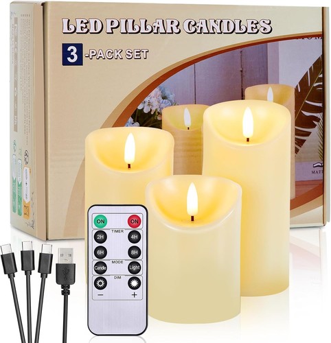 Rechargeable led flameless - 3x,