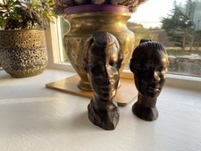 African Carved Hardwood Heads