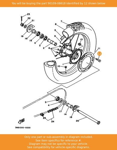 Yamaha bolt 90109 - bolt,, 90109-08618