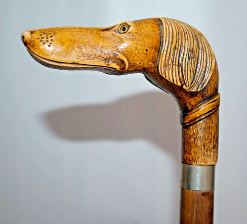 Antique carved greyhound dog - antique,