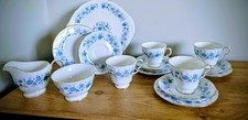 Colclough Braganza Vintage Bone China Set. 4 Trios Jug & Sugar Bowl & Cake Plate