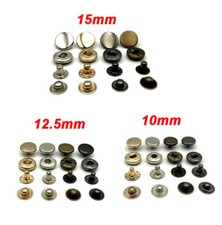 100 Sets Heavy Duty Poppers Snap Fasteners Press Stud Sewing Leather Craft DIY