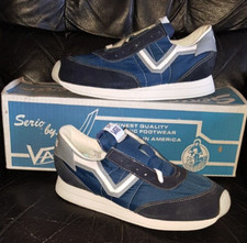 VANS SERIO 352 Runners - 1986 - Vintage Running Shoes - 7 UK / 8D USA - NOS Navy