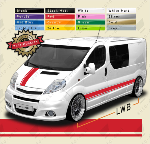 Side stripes bonnet decals - decals, for