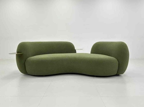 Green boucle curved - curved, 3