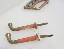 Vintage Brass Curtain Tie Backs Hooks French Old Antique Gilt Hangers 3"D