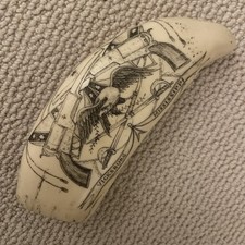 Reproduction Scrimshaw Civil War Confederate Vicksburg Mississippi Whale Tooth