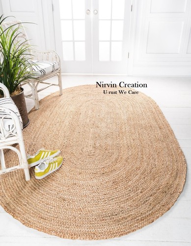 Oval rug jute carpet - rug, mat