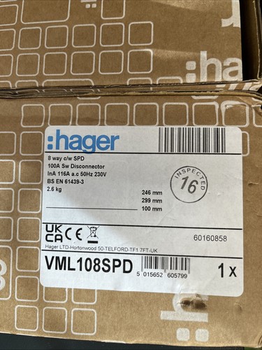 Hager 8way consumer - hager, with