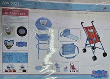Peppa Pig Nursery Bundle Playset BLUE  aged 3 + Pushchair high chair SAMPLE