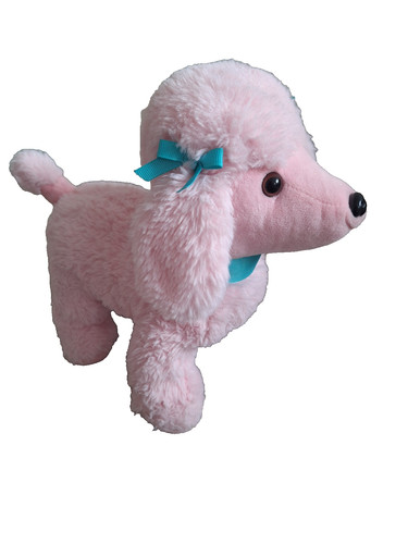 Pink poodle soft toy - pink,
