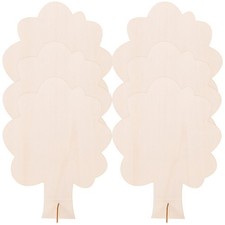  6Pcs Blank Wooden Tree Crafts Unfinished Wooden Tree Models DIY Wood Cutouts