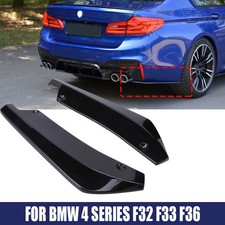 2x Universal Rear Spats Bumper Lip Diffuser Splitter Canard Spoiler Gloss Black