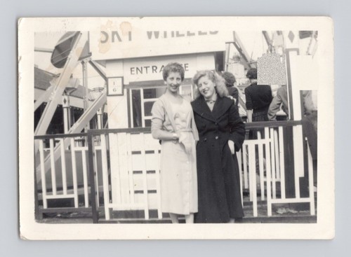 Old photo women funfair - old,