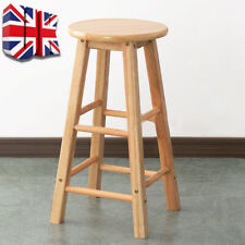 New 60Cm Solid Wooden Bar Stools Kitchen Stools Breakfast Seat Tall Stool UK