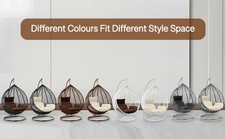 EGG CHAIR WITH STAND, PATIO RATTAN WICKER HANGING SWING EGG CHAIR HAMMOCK CHAIR