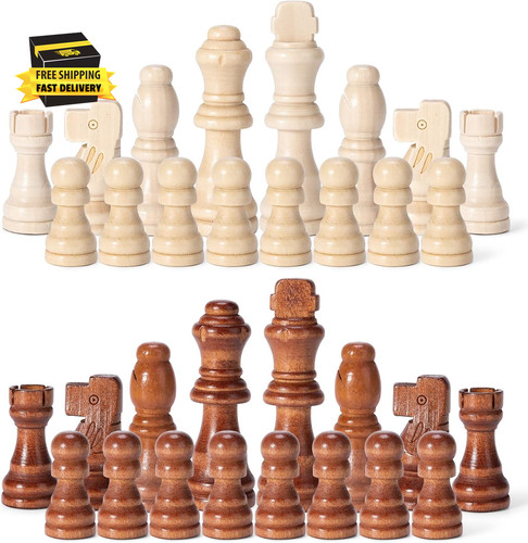 Wooden chess pieces - pieces, only,