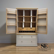 Natural Solid Oak & Painted Double Larder, Henley Range From Oak Furnitureland