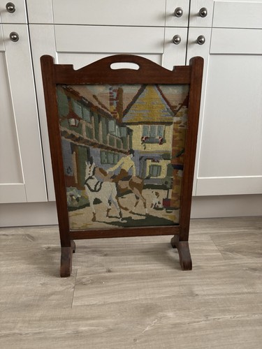 Vintage wooden fire screen - vintage,