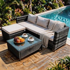 Rattan Garden Corner Sofa Set