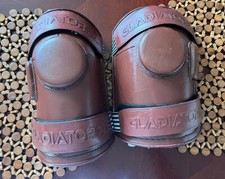 Polo Knee Guards Mens Medium 2 Strap Brown Pair Economy