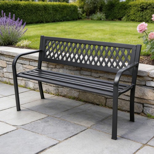 Metal garden bench seater - garden, 3