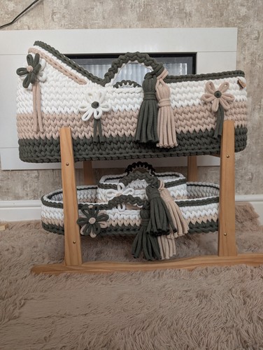 Crochet moses basket set with - crochet,