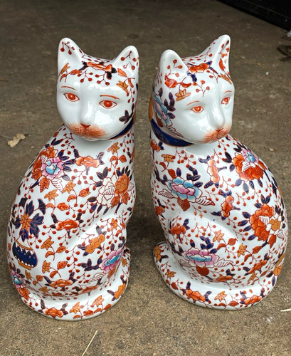 Pair chinese imari porcelain - chinese,
