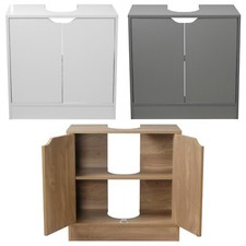 Full Pedestal Bathroom Sink Cabinet Under Basin Unit Cupboard Storage Furniture