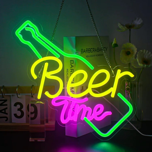 Beer time retro - retro, sign