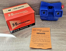 BLUE VIEWMASTER MODEL E 3D VIEWER MINT CONDITION IN BOX VERY RARE  Q853