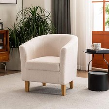 Tub Chair Boucle Fabric Cream
