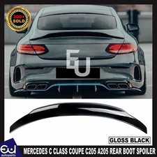 MERCEDES C CLASS C205 COUPE AMG REAR BOOT SPOILER PSM STYLE GLOSS BLACK 15+