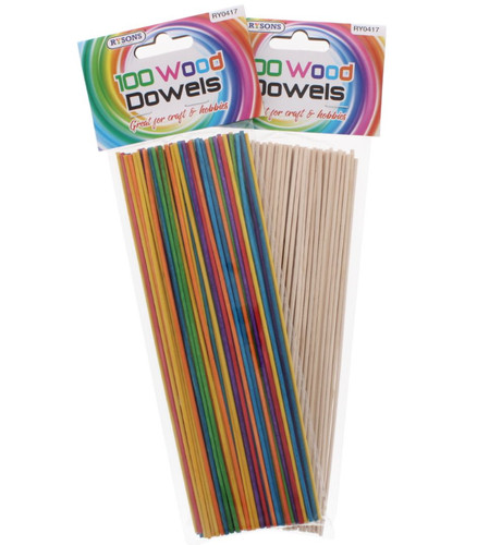 Wood dowels craft coloured - wood,