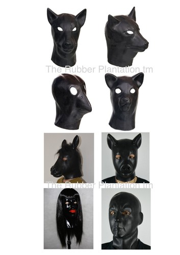 Latex fetish masks - latex,