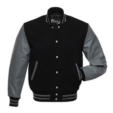 Black Wool Varsity Letterman