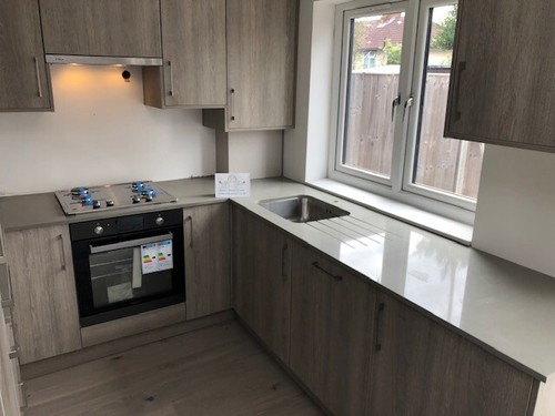 Grey quartz granite kitchen - grey,