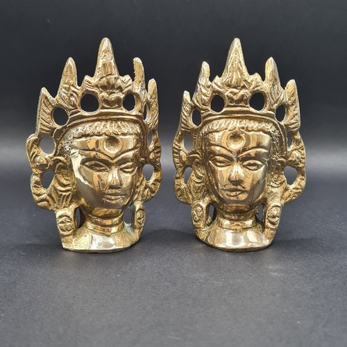 Vintage pair brass shiva - brass,