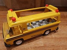 Playmobil 3170 School Bus Yellow Vintage Accessories Road Signs Unboxed