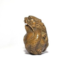 Netsuke Dragon Japanese Boxwood carved Antique Edo Era Ojime Inro 0532