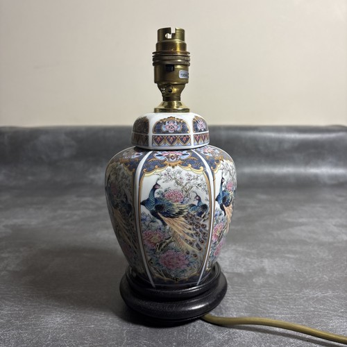 Oriental ceramic table lamp - table,