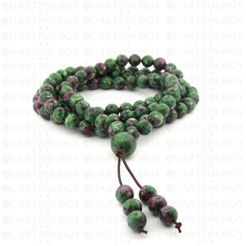 Ruby zoisite 108 mala - ruby,