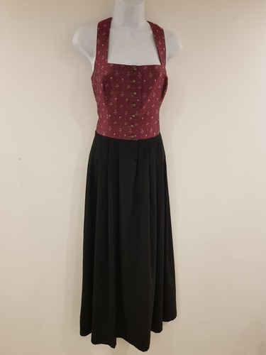 Vintage dress black burgundy - vintage,